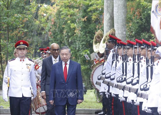 Lễ đón Tổng Bí thư, Chủ tịch nước Tô Lâm và Phu nhân thăm cấp Nhà nước CH Singapore- Ảnh 2.