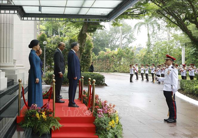 Lễ đón Tổng Bí thư, Chủ tịch nước Tô Lâm và Phu nhân thăm cấp Nhà nước CH Singapore- Ảnh 3.