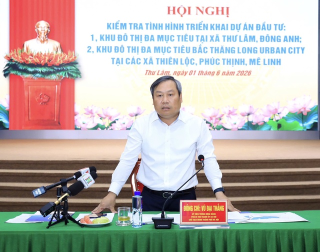 Chủ tịch UBND TP. Hà Nội Vũ Đại Thắng phát biểu tại buổi làm việc. Ảnh: VGP/TC Chủ tịch UBND TP. Hà Nội Vũ Đại Thắng phát biểu tại buổi làm việc. Ảnh: VGP/TC