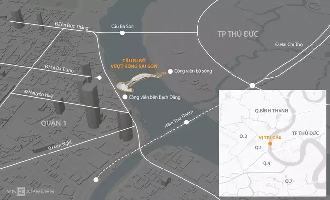 Thành phố giàu nhất Việt Nam sắp có cầu đi bộ nghìn tỷ bắc qua dòng sông biểu tượng - Ảnh 3.