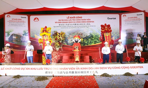Bắc Ninh: Goertek khởi công dự án khu lưu trú 100 triệu USD cho công nhân viên - Ảnh 1.