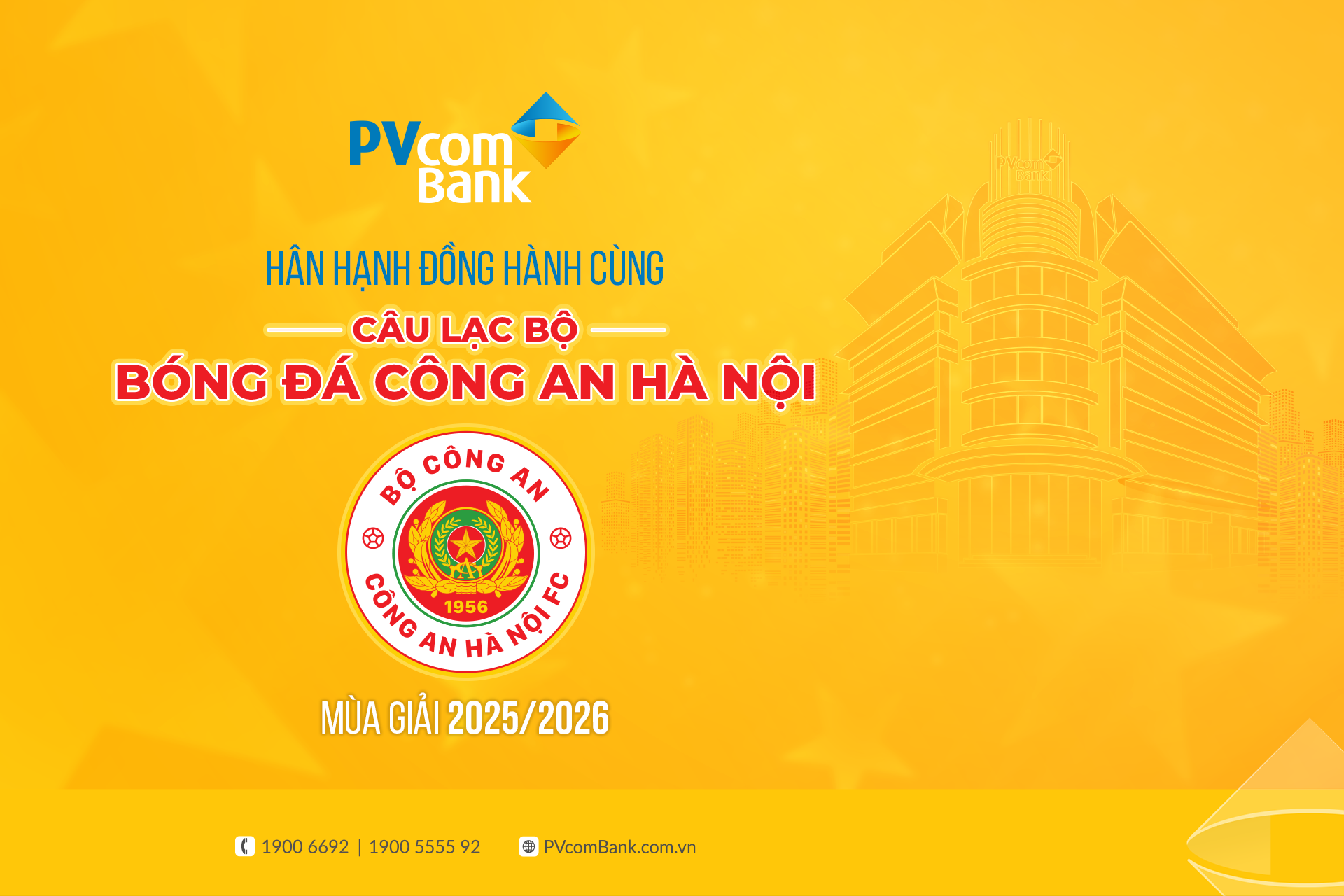 PVcomBank đồng hành cùng CLB Công an Hà Nội phát triển bóng đá Việt Nam - Ảnh 1.