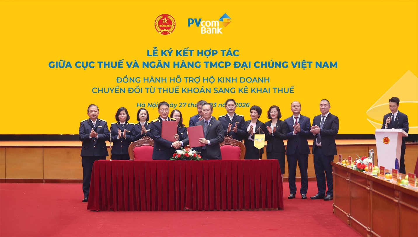 PVcomBank hợp tác với Cục Thuế hỗ trợ hộ kinh doanh kê khai thuế - Ảnh 1.