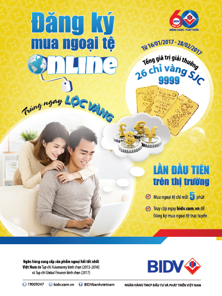 Đăng ký mua ngoại tệ online - Trúng ngay lộc vàng