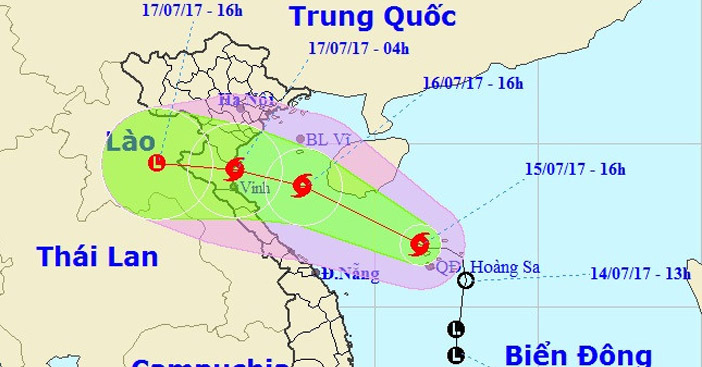 Tình hình hướng đi mới nhất của cơn bão số 2 - Talas