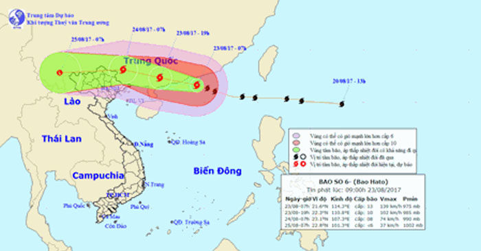 Tin bão mới nhất: Hoàn lưu Bão số 6 Hato gây mưa lớn, gió giật mạnh tại Bắc Bộ