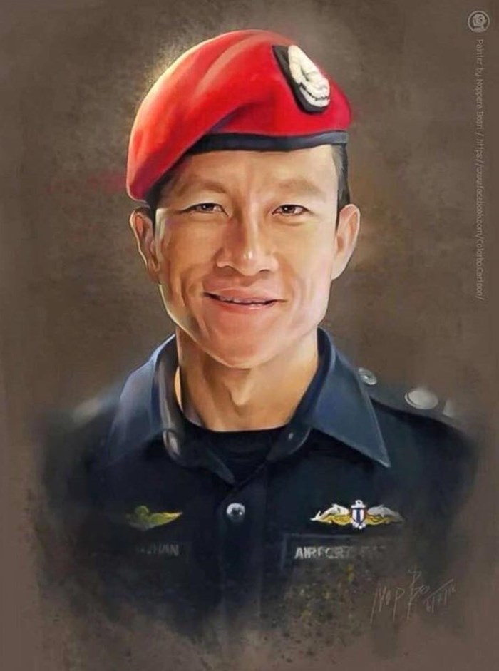Chiến sĩ Saman Kunan hy sinh trên đường làm nhiệm vụ.