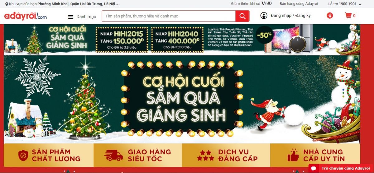 Adayroi giảm giá đa dạng các mặt hàng mùa giáng sinh