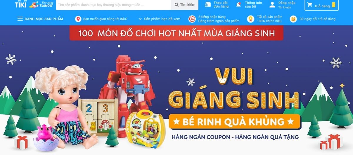 Chương trình giảm giá mùa giáng sinh trên Tiki