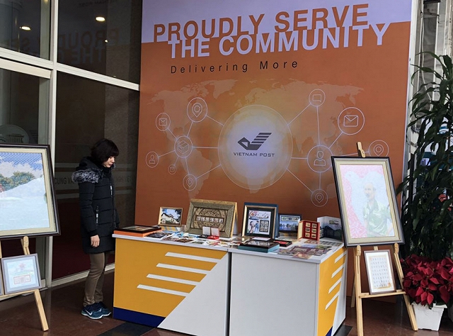 Gian hàng Bưu điện Việt Nam tại Trung tâm Báo chí quốc tế. Ảnh: VNPost