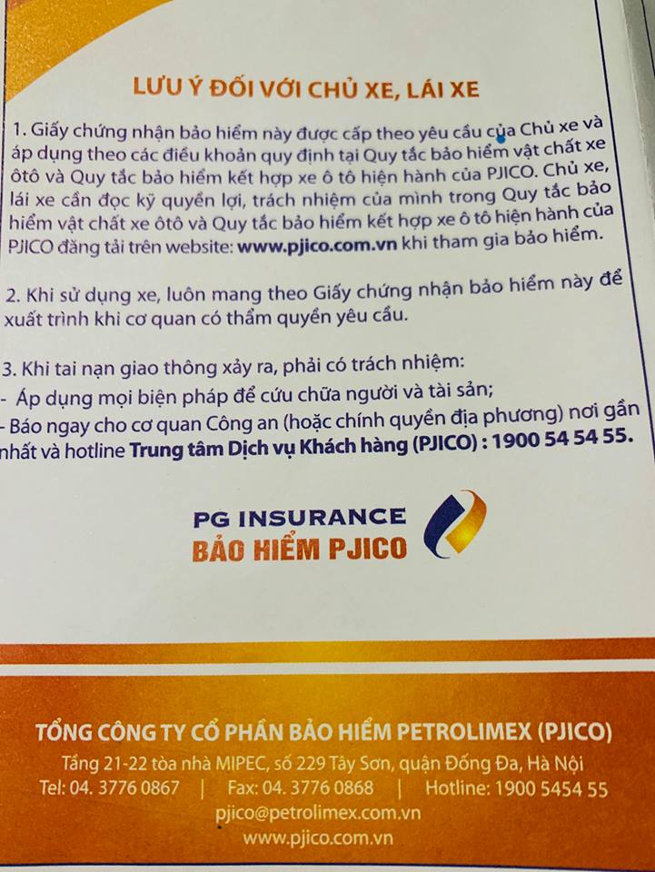 Bảo hiểm PJICO chị Hải mua mới cách đây 7 tháng