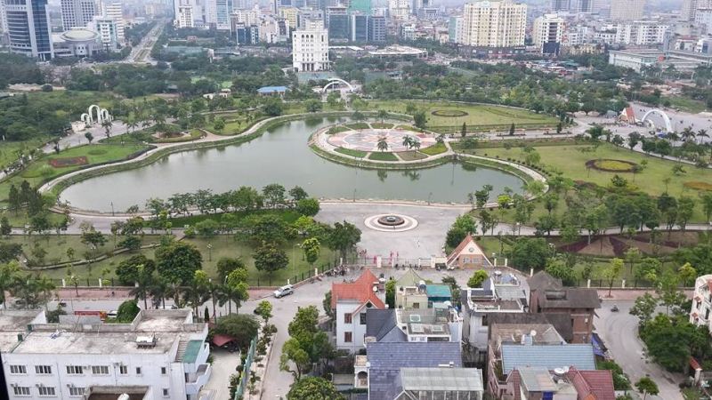 Công viên Càu Giấy - nơi được chọn làm bãi đỗ xe ngầm (Ảnh TL)