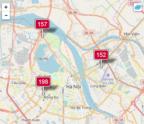 Sắc đỏ bao trùm cả khu vực nội thành và ngoại thành Hà Nội sáng nay (16/1).