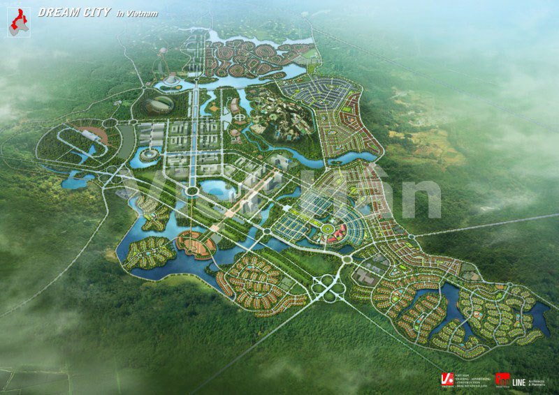 Phối cảnh dự án Dự án Khu đô thị sinh thái Du lịch nghỉ dưỡng Thể thao Tam Nông (Dream City) sau gần thập kỷ triển khai vẫn nằm trên giấy.