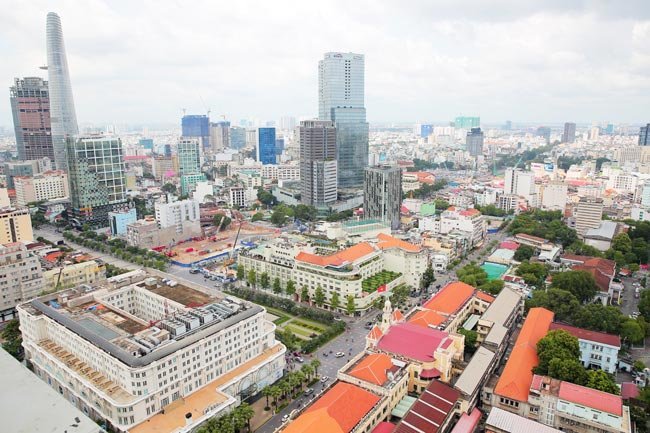An aerial view of the downtown area of HCMC. (Photo: Thanh Hoa)