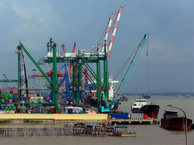 Ships dock at Nam Hai-Dinh Vu port in Dinh Vu-Cat Hai economic zone. (Photo: VNA)