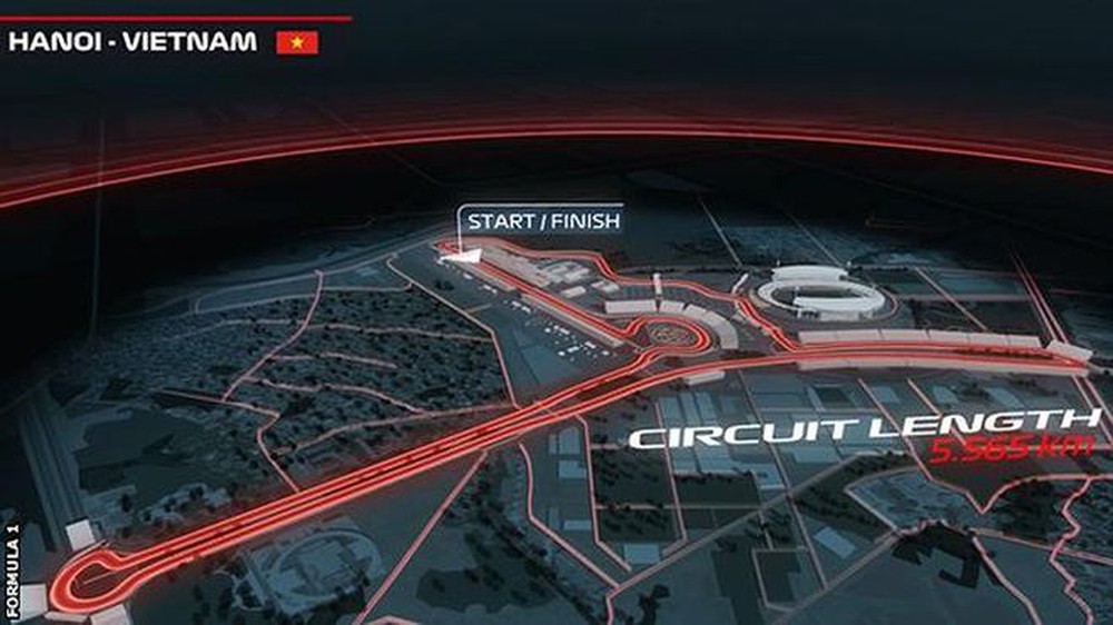Layout of the Hanoi F1 track.