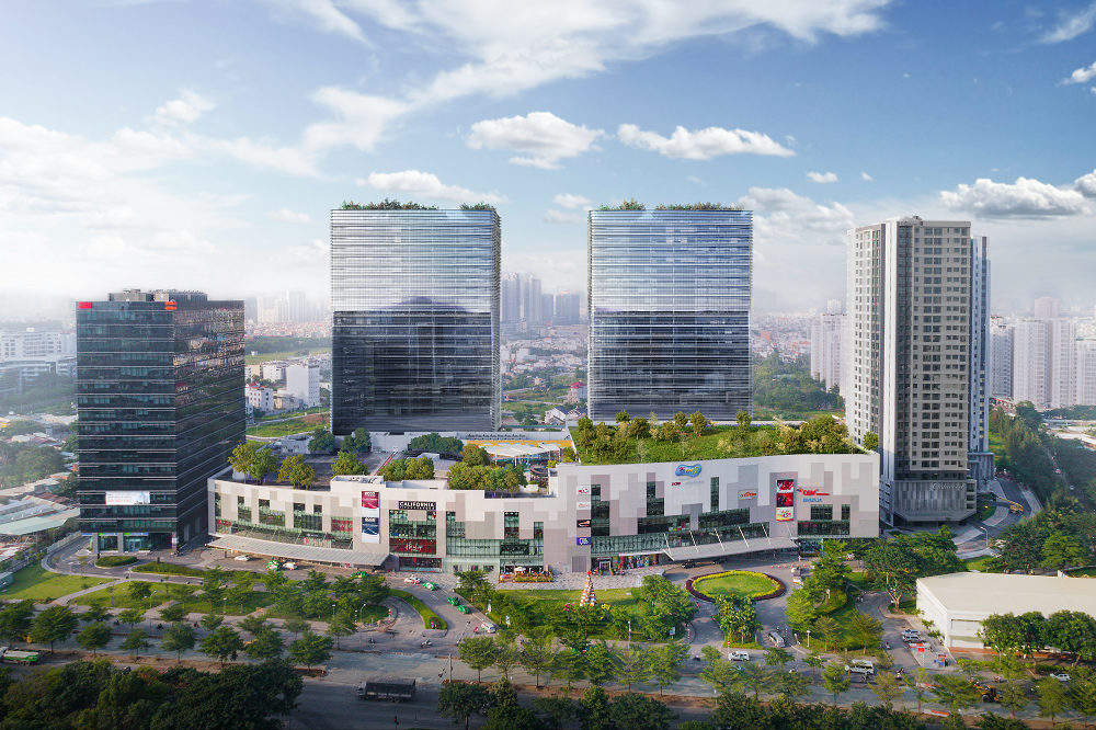 Artist’s impression of V Plaza (centre, behind SC VivoCity) when fully completed in 2023.