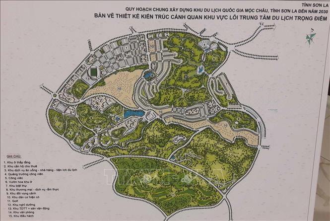 The map of the core area of the key tourism centre under the Moc Chau national tourist site planning. (Photo: VNA)
