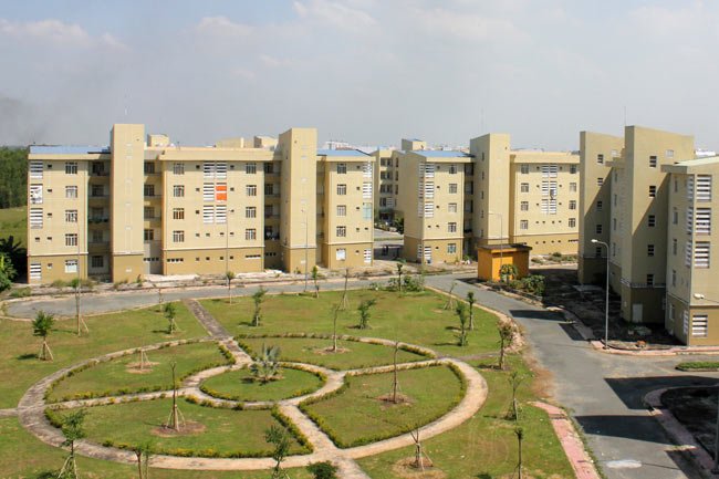 Resettlement apartment blocks in the outlying district of Binh Chanh, HCMC. (Photo: Le Anh)