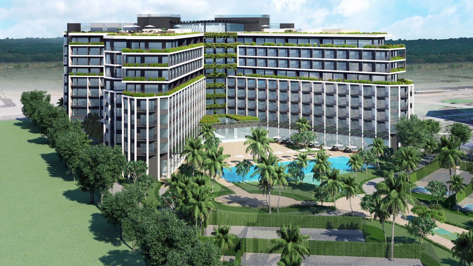 Perspective of a condotel project in Phu Quoc Island, Kien Giang Province is offered on the market. Condotels are expected to be attractive products on the market in the future. (Photo: dauthau.vn)
