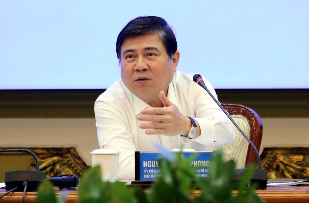 HCMC Chairman Nguyen Thanh Phong at a meeting on June 4 on the city’s socioeconomic performance in the first five months of the year. He asked for the removal of obstacles for investment projects in the city. (Photo: TNO)