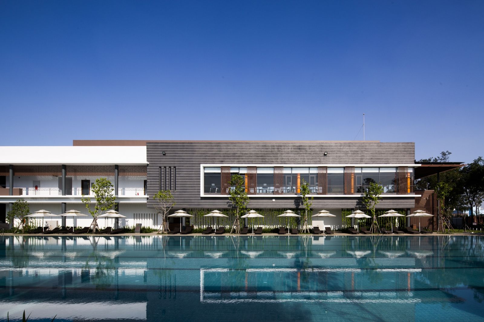 Olympic-standard swimming pool at Celadon Sports and Resort Club.