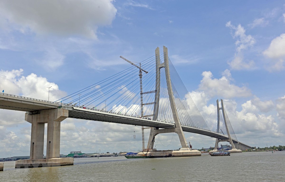 Vam Cong bridge - the second cable-stayed bridge across Hau river, a tributary of the Mekong. (Source: VNA)