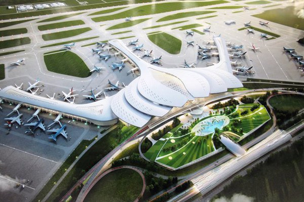 An artist’s impression of the passenger terminal of the Long Thanh International Airport project in the southern province of Dong Nai. (Photo: TL)