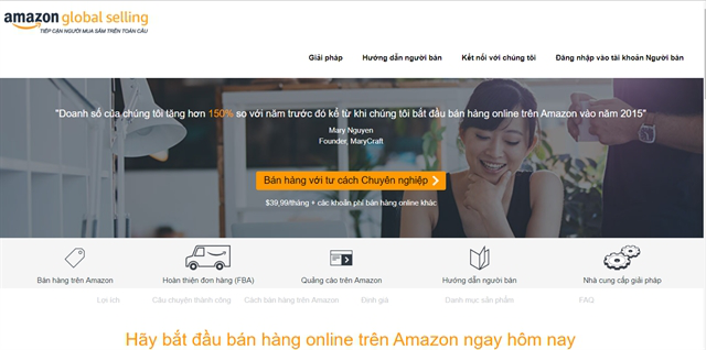 E-commerce platforms such as Amazon are effective channels to help Vietnamese SMEs export their goods. (Photo: VNS)
