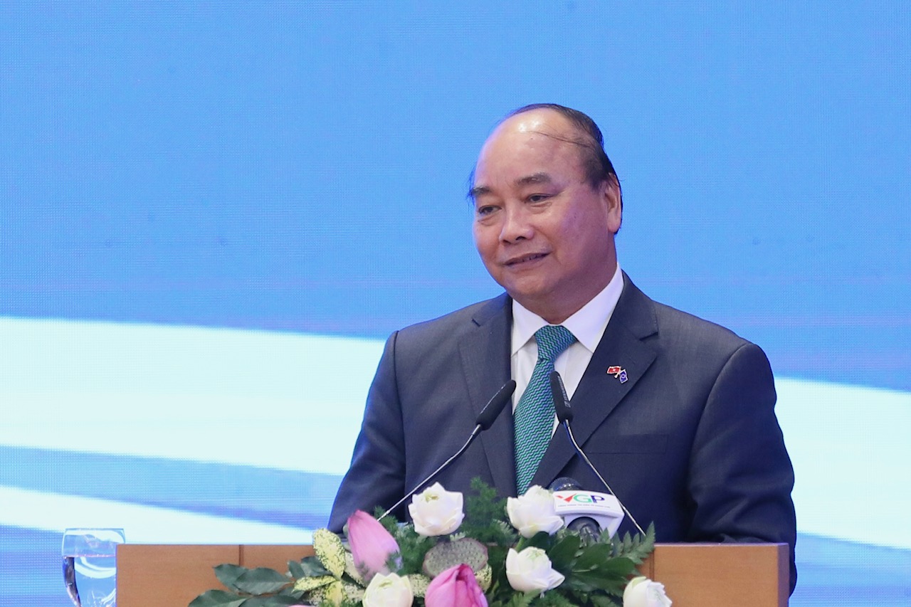Thủ tướng Nguyễn Xuân Phúc phát biểu tại lễ ký. - Ảnh: VGP/Nhật Bắc