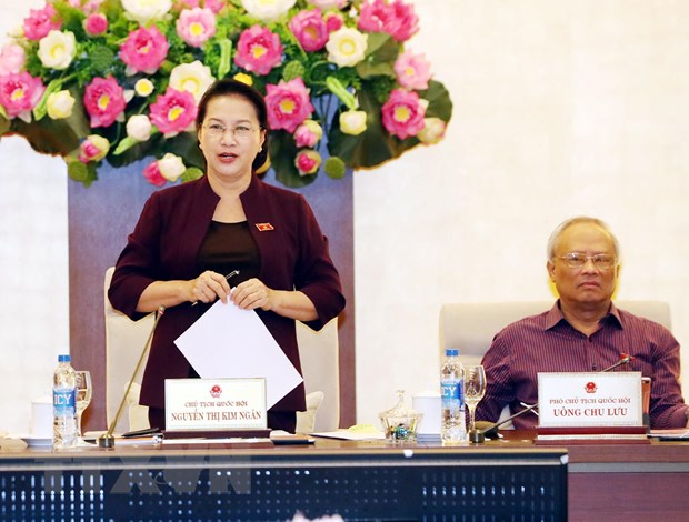 Chủ tịch Quốc hội Nguyễn Thị Kim Ngân, Ủy ban Thường vụ Quốc hội đã bế mạc Phiên họp thứ 35. (Ảnh: Trọng Đức/TTXVN)