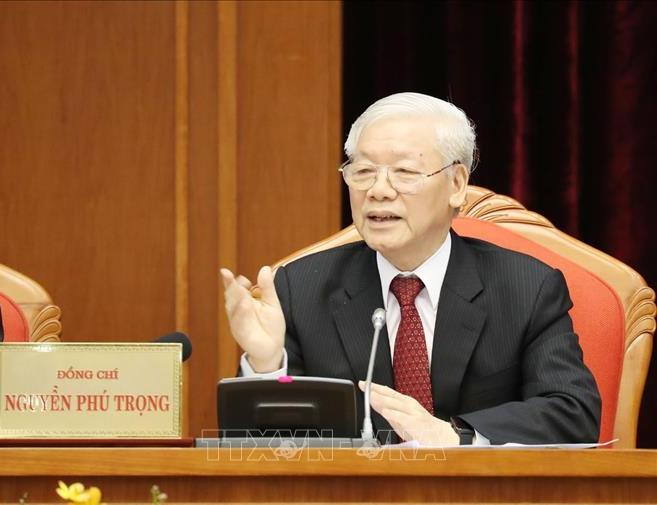 Tổng Bí thư, Chủ tịch nước Nguyễn Phú Trọng phát biểu khai mạc Hội nghị. Ảnh: TTXVN