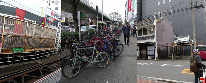 Các thành phố giàu hay nghèo chỉ đầu tư công vào vận tải công cộng. Tại Nhật Bản chỉ bố trí chỗ để xe đạp công cộng tại các ga tầu lớn. Xe đạp trên phố cũng phải trả phí. Phí đỗ xe cao tại các thành phố lớn nên tư nhân đã đầu tư kinh doanh bãi đỗ xe ngầm, nổi hiệu quả hơn mở nhà hàng.