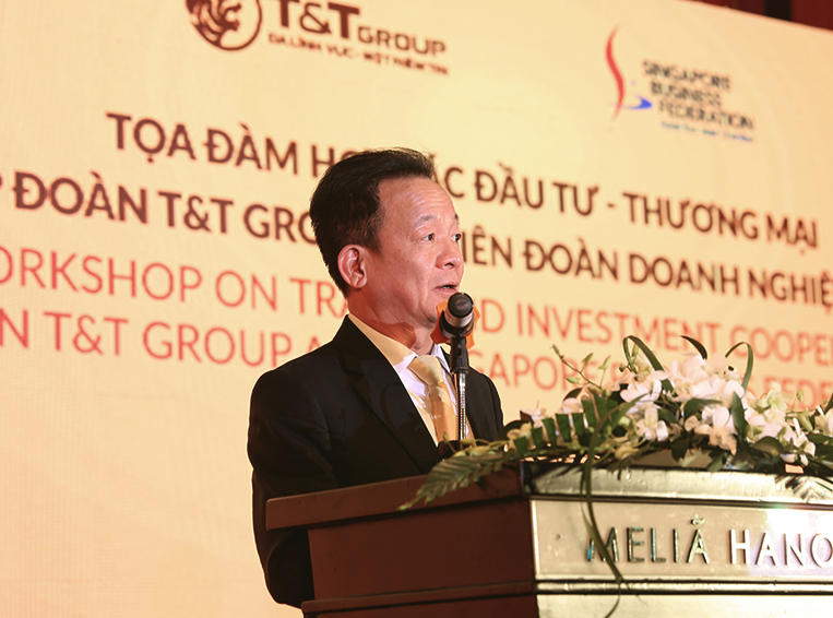 Ông Đỗ Quang Hiển - Chủ tịch HĐQT kiêm Tổng Giám đốc Tập đoàn T&T Group phát biểu tại buổi Tọa đàm