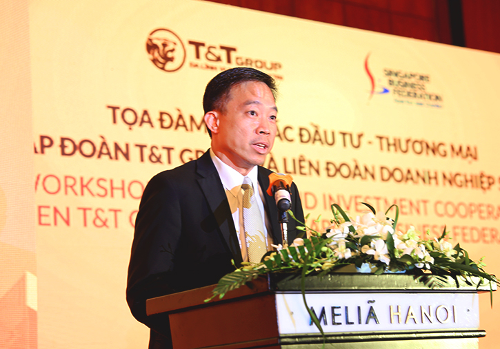 Ông PNG Cheong Boon – Tổng Giám đốc điều hành – Cơ quan Phát triển Doanh nghiệp Singapore phát biểu tại buổi Tọa đàm