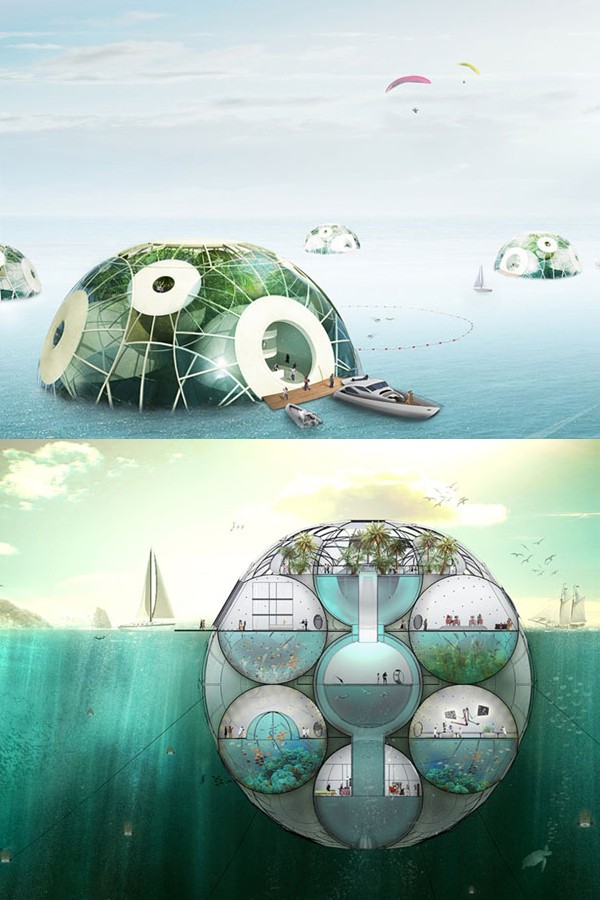 Mặc dù chưa được xây dựng song đây rõ ràng là ý tưởng thiết kế tuyệt vời khi cho phép các căn nhà nổi này tự điều hòa không khí nhờ nước thay vì các thiết bị chạy điện tốn kém khác. Bên cạnh đó, khung cảnh dưới đại dương sẽ đem đến trải nghiệm tuyệt vời cho những ai ở trong nó.
