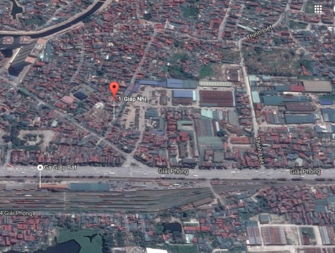Vị trí dự án tổ hợp thương mại văn phòng & nhà ở cao tầng Eco Green Tower số 1 Giáp Nhị, quận Hoàng Mai, Hà Nội. Ảnh: Google Map.