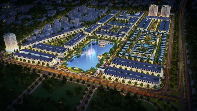 Phối cảnh New City Thái Bình về đêm.