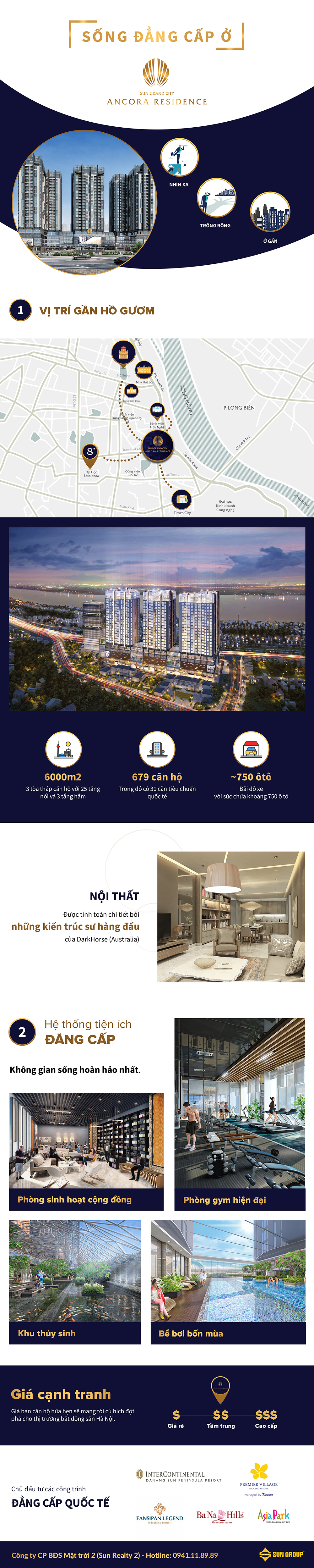 Căn hộ cao cấp tiêu chuẩn quốc tế bên Hồ Gươm Sun Grand City Ancora Residence:
Nhìn xa, trông rộng, ở gần