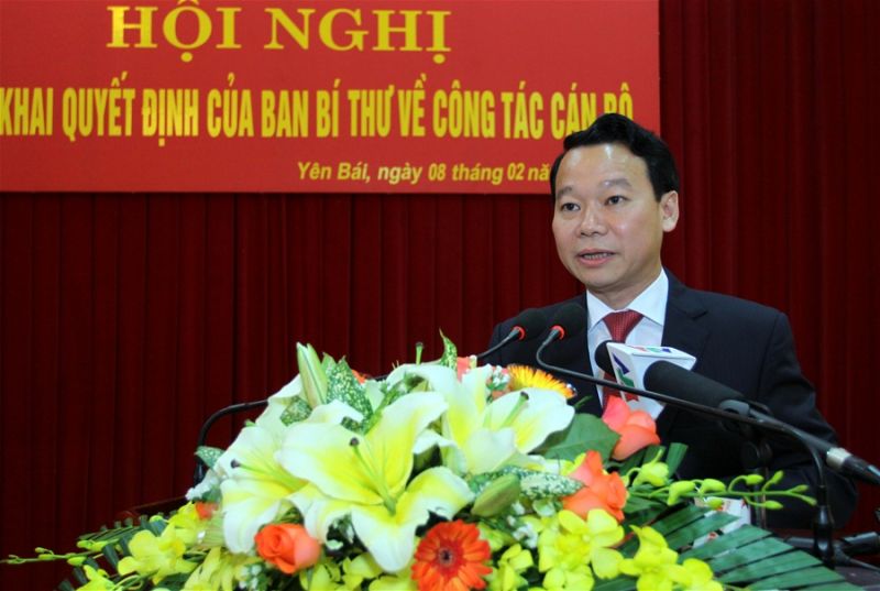 Ông Đỗ Đức Duy - Chủ tịch UBND tỉnh Yên Bái phát biểu nhận nhiệm vụ.