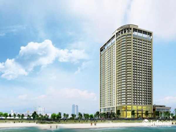 Phối cảnh dự án Tổ hợp căn hộ, thương mại dịch vụ và khách sạn Alphanam Luxury đang được xây dựng.