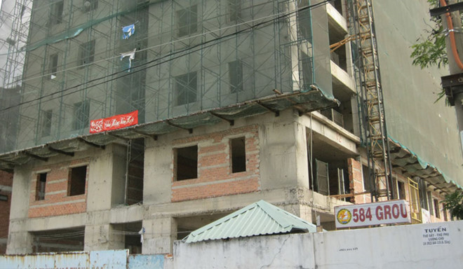 Một dự án ở quận Tân Phú do Công ty 584 làm chủ đầu tư bị treo nhiều năm qua.
