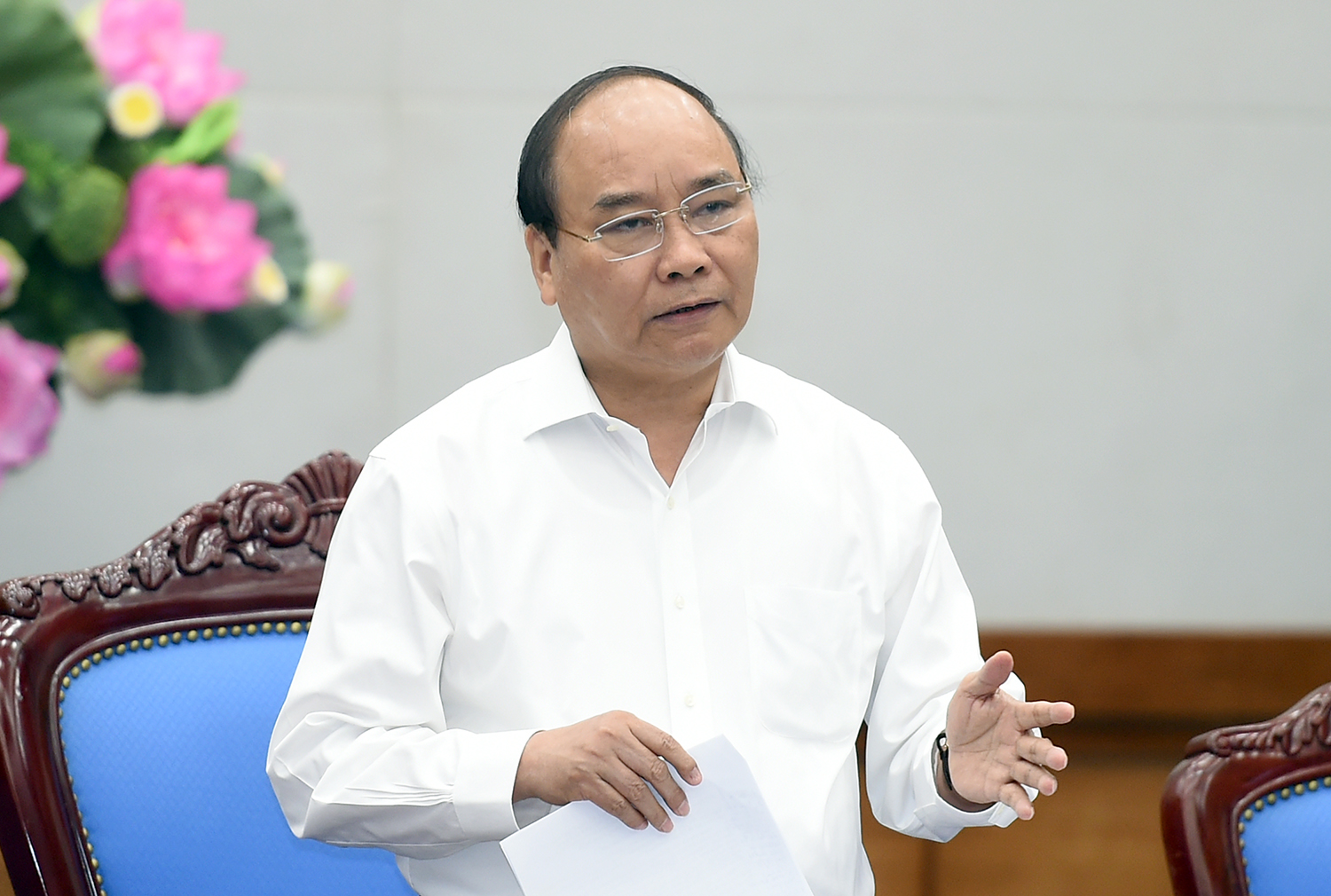 Thủ tướng Nguyễn Xuân Phúc phát biểu tại phiên họp. - Ảnh: VGP/Quang Hiếu.
