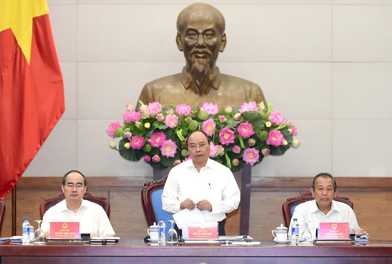 Thủ tướng Nguyễn Xuân Phúc phát biểu tại buổi làm việc - Ảnh: VGP/Quang Hiếu.
