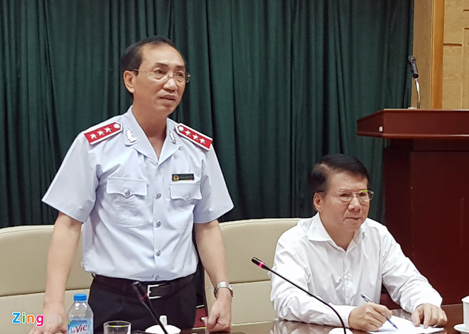 Phó tổng Thanh tra Chính phủ Đặng Công Huẩn phát biểu tại buổi công bố. Ảnh: Thắng Quang.