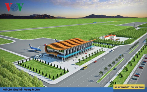 Dự án sân bay Phan Thiết nằm trên địa bàn xã Thiện Nghiệp, TP Phan Thiết. Ảnh: VOV.