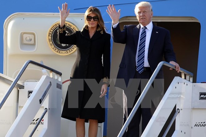 Tổng thống Donald Trump và Đệ nhất Phu nhân Melania Trump. (Nguồn: EPA/TTXVN)