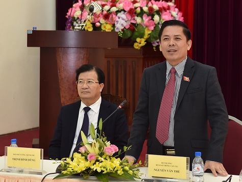 Bộ trưởng Bộ GTVT Nguyễn Văn Thể phát biểu tại buổi làm việc. Ảnh: VGP/Nhật Bắc.