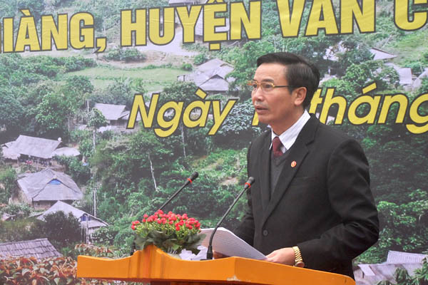 Ông Hồ Đức Hợp tại Lễ công nhận Quần thể 400 cây chè Shan Tuyết Suối Giàng là Cây Di sản Việt Nam. Nguồn: VACNE.
